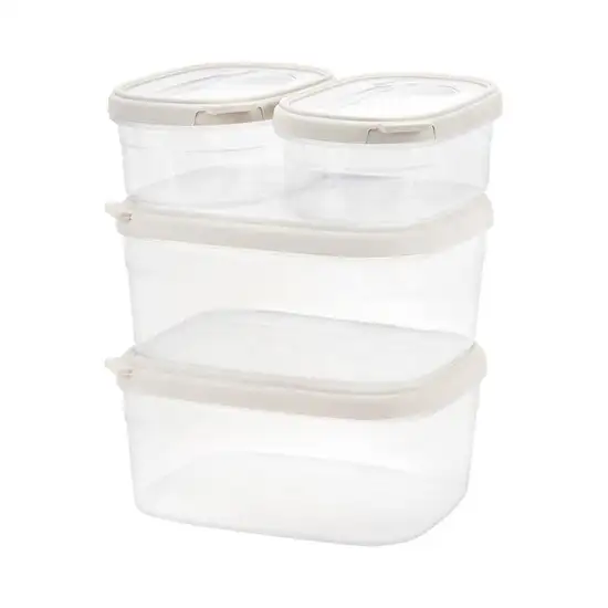 KASSA HOME White-Cream Food Container 4 Pcs./Set JCP-91434 Оригинал