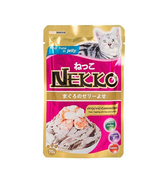 NEKKO Tuna Topping Shrimp And Scallop In Jelly Wet Food For Cats 70 G Оригинал