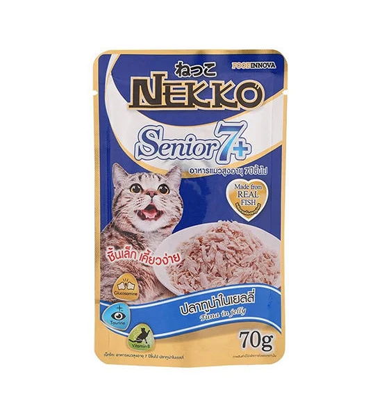 NEKKO Senior 7 Plus Tuna In Jelly Wet Cat Food 70 G, 1 Piece Оригинал