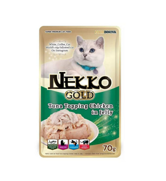 Nekko Gold Wet Food Pouch Tuna On Top Chicken In Jelly For Adult Cat 70 G Оригинал