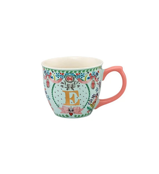Cath Kidston Cream Emily Fine China Alphabet Mug E Lillies Posey Оригинал