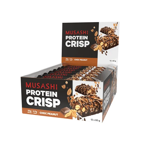 MUSASHI Protein Crisp (Box of 12) - Chocolate Peanut Flavour Оригинал