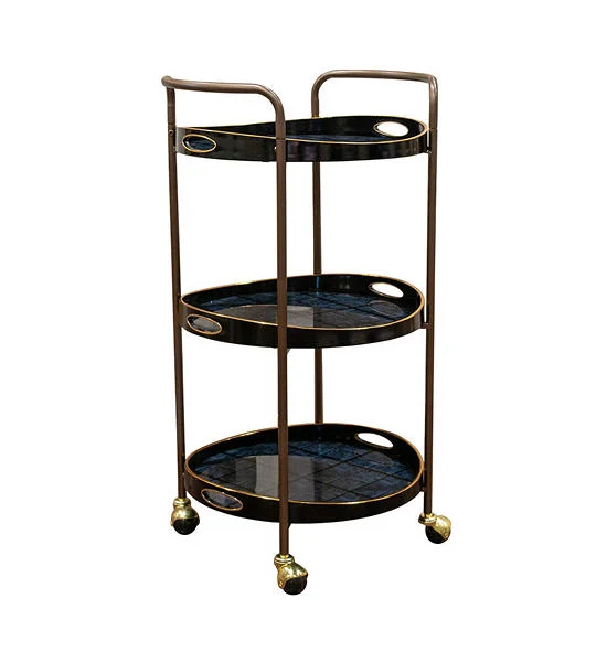 CHIC REPUBLIC Dark Brown Frame/Black Trolley with 3 Trays TREND/3 Оригинал