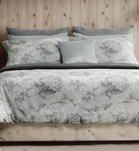 DUNLOPILLO Fitted Sheet Set + Comforter - WELLINGTON DL-WL-02A (6')(6pcs.) Grey Оригинал