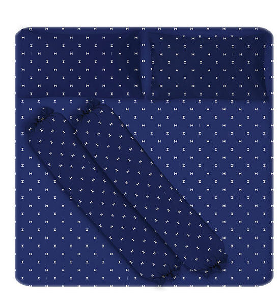 DUNLOPILLO Fitted Sheet Set - LONDON BLUE : DL-LB-05 5ft.(5pcs.) Blue Оригинал