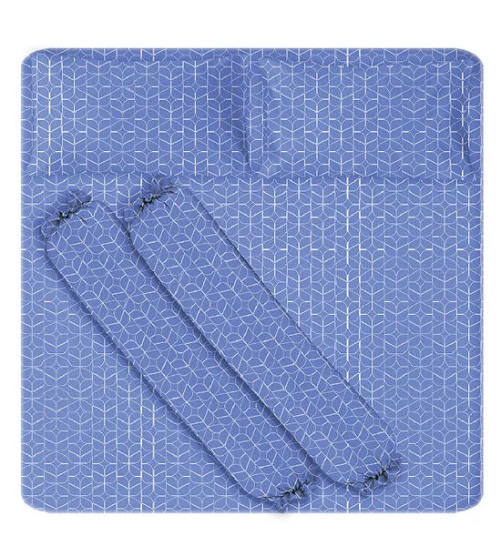 DUNLOPILLO Fitted Sheet Set - LONDON BLUE : DL-LB-02 6ft.(5pcs.) Blue Оригинал