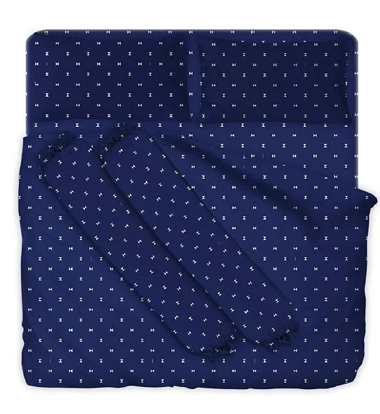 DUNLOPILLO Fitted Sheet Set + Comforter - LONDON BLUE : DL-LB-05 (5')(6pcs.) Blue Оригинал