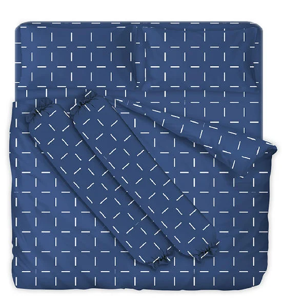 DUNLOPILLO Fitted Sheet Set + Comforter - LONDON BLUE : DL-LB-04 (6')(6pcs.) Blue Оригинал