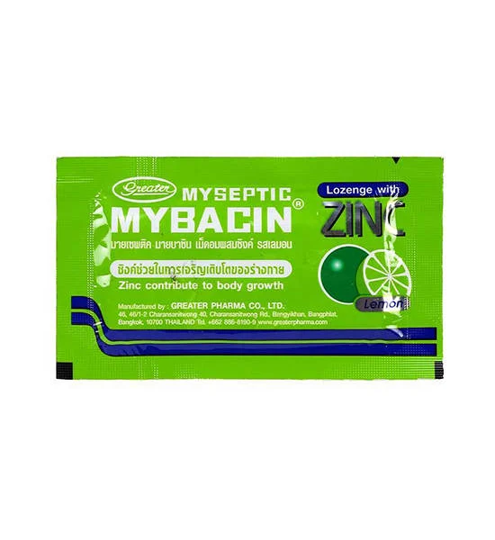 Myseptic Mybacin Zinc Lemon (10/Sachet) Оригинал