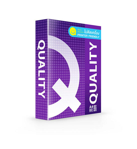 QUALITY QUALITY กระดาษถ่ายเอกสาร สีขาว ขนาด A4 หนา 80 แกรม 500 แผ่น แพ็คสีม่วง Оригинал