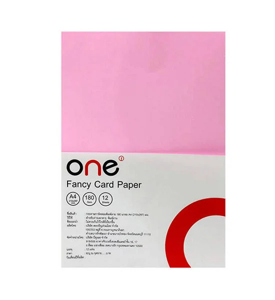 @ONE การ์ดหอมพิมพ์ลาย ONE 180G สีชมพู บรรจุ 12 แผ่น Оригинал