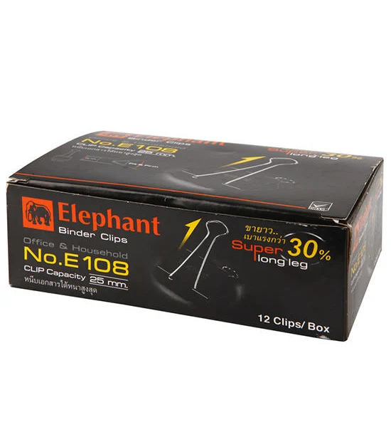 ELEPHANT ELEPHANT Binder Clip 50 mm. E108 (12 Pcs./Box) Оригинал