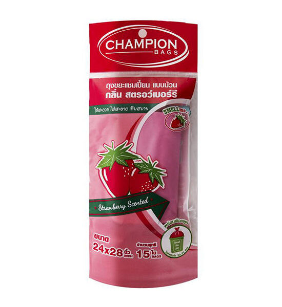 CHAMPION CHAMPION CHAMPION Strawberry Scented Garbage Bag Non-Series Pink, 18x20 inch, strawberry Pack Оригинал