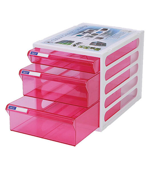 ORCA 3-Drawer Chest with Clear Pink-White Construction Оригинал