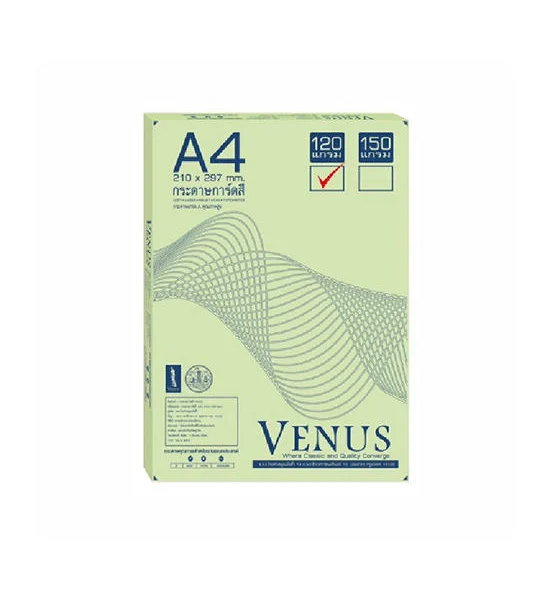 VENUS VENUS กระดาษการ์ดสี สีเขียว ขนาด A4 120g แพ็ค 180 แผ่น Оригинал