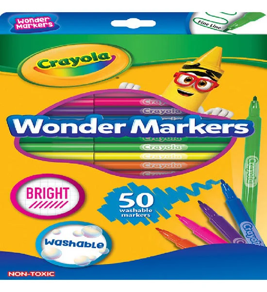 CRAYOLA CRAYOLA 50 Ct. Washable Wonder Markers 58-0086 Оригинал