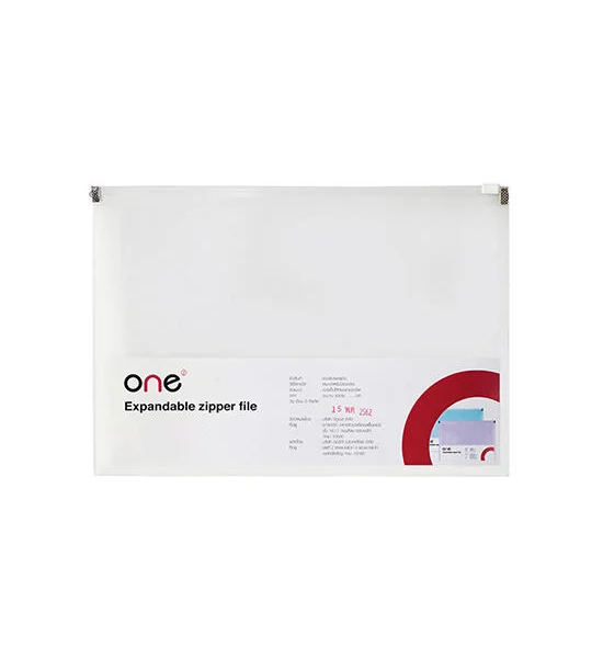 @ONE ซองซิปพลาสติก แบบขยายข้าง ONE ขนาด A5 สีขาว Оригинал