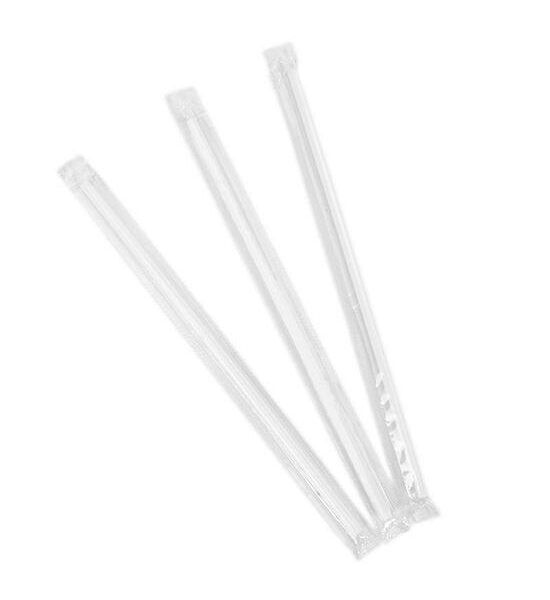 Zoftra Individually White Plastic Wrapped Flexible Straws 21cm. Оригинал