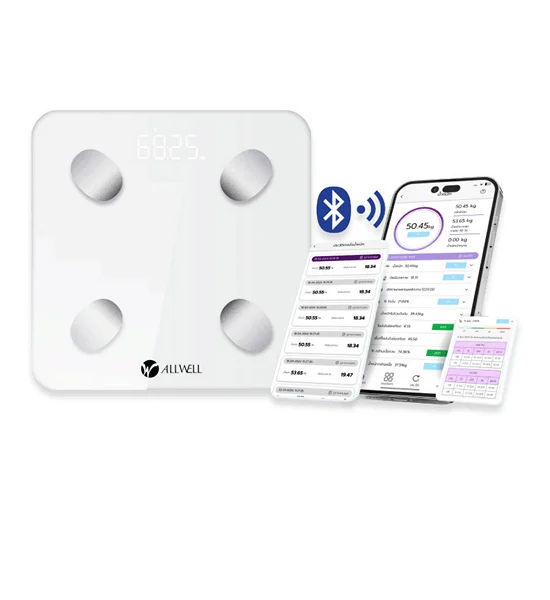 ALLWELL weighing scale Measuring body fat and body mass index, model BodyA-1B White Оригинал