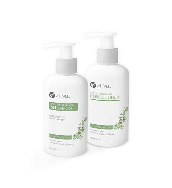 ALLWELL Organic Herbal Hair Organic Herbal Shampoo 250ml.-Conditioner 250ml. Reduce hair loss. Оригинал