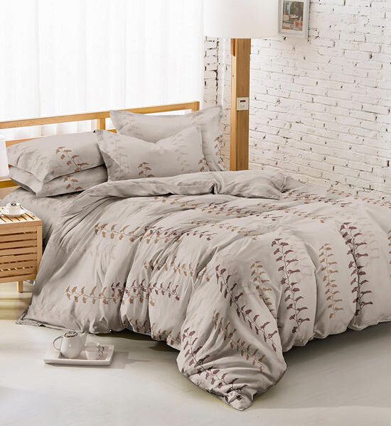LUCKY MATTRESS 6 Ft. 12 Inches Md 036 Bed Sheet And Duvet Micro Touch Flower Stlye Brown Оригинал