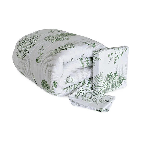 LUCKY MATTRESS 6 Ft. 14 Inches Md 037 Bed Sheet And Duvet Micro Touch Flower Stlye Green Оригинал