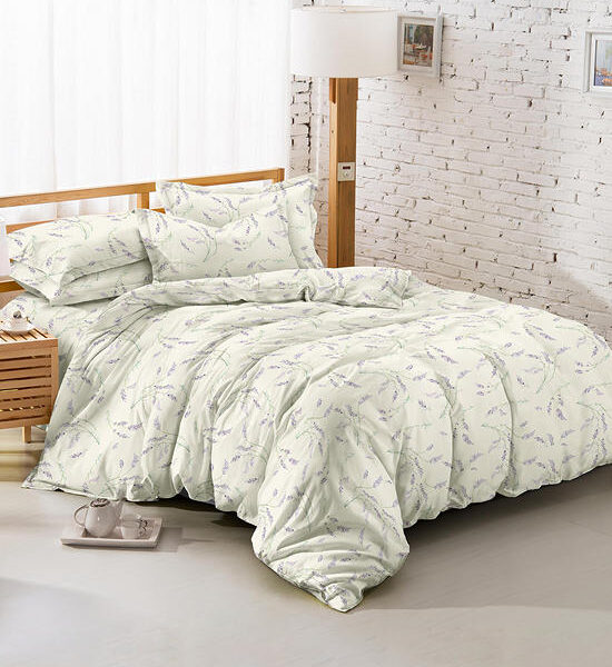 LUCKY MATTRESS 5 Ft. 12 Inches Md 038 Bed Sheet Micro Touch Flower Stlye Purple Оригинал