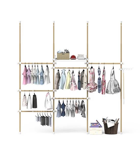 TUGU Set of 4 poles, 6 hanging rails, 1 shelf. Hanging rail set does not require drilling , Maple (R60M) Оригинал
