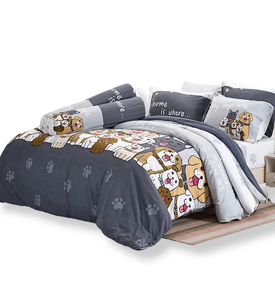 TULIP FITTED SHEET SET 6 FT 6 PCS (KING SIZE) TULIP DELIGHT DLC044 DOG PLEASE Оригинал