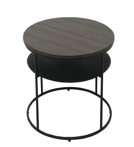 LIVING SOLUTIONS BY SB Sanwa brown steel table with wood top Оригинал