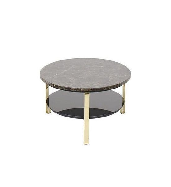 LIVING SOLUTIONS BY SB [PRE-ORDER more than 1 month] Steel center table with stone top, Heztiara model, black color Оригинал