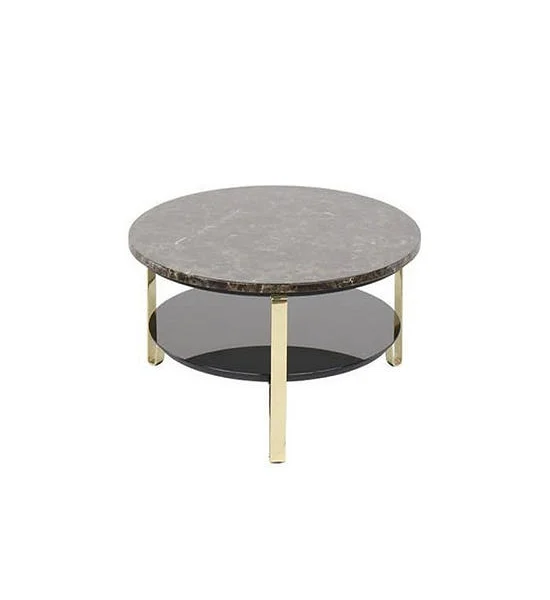 LIVING SOLUTIONS BY SB [PRE-ORDER more than 1 month] Steel center table with stone top, Heztiara model, black color Оригинал
