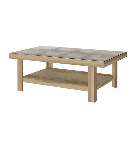 LIVING SOLUTIONS BY SB Adorn glass top wood table, light wood color Оригинал