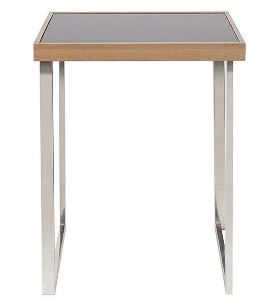 LIVING SOLUTIONS BY SB Dining table with stainless steel legs, glass top, Pluto model, black color Оригинал