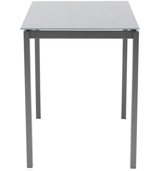 LIVING SOLUTIONS BY SB Ruber steel leg dining table with glass top in gray color Оригинал