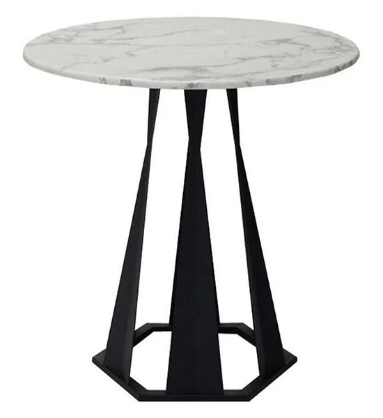LIVING SOLUTIONS BY SB Dining table with steel legs, stone top, Hershey model, white color Оригинал