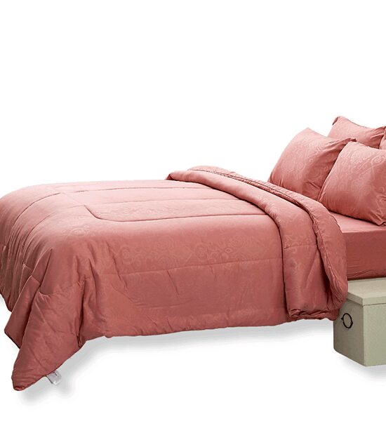 TULIP TULIP DELIGHT Embossed Pattern Fitted Sheet Set With Comforter 6 ft 6 pcs (King Size) DL529 Оригинал
