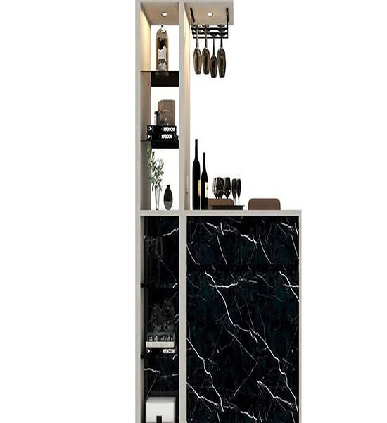 LIVING SOLUTIONS BY SB Bar counter, size 170 cm., Mabel model, black with stone pattern (Right display cabinet) Оригинал