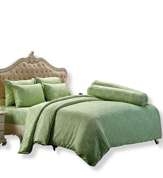 JESSICA BEDDING FITTED SHEET SET WITH COMFORTER 6 FT 6 PCS (King Size) TENCEL 500 THREAD COUNTS T842 Green Оригинал