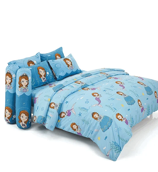 FOUNTAIN FITTED SHEET SET WITH COMFORTER 6 FT 6 PCS (KING SIZE) FOUNTAIN Sofia FTC135 Blue Оригинал