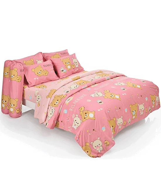 FOUNTAIN FITTED SHEET SET WITH COMFORTER 6 FT 6 PCS (KING SIZE) FOUNTAIN Rilakkuma FTC145 Pink Оригинал