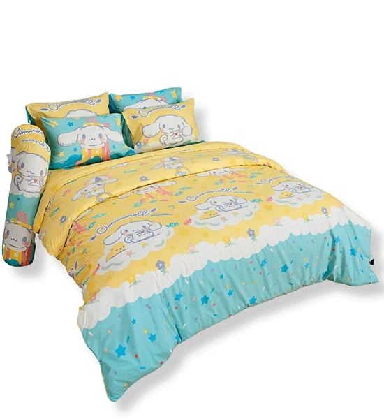 FOUNTAIN FITTED SHEET SET WITH COMFORTER 6 FT 6 PCS (KING SIZE) FOUNTAIN Cinnamoroll FTC138 Multicolor Оригинал