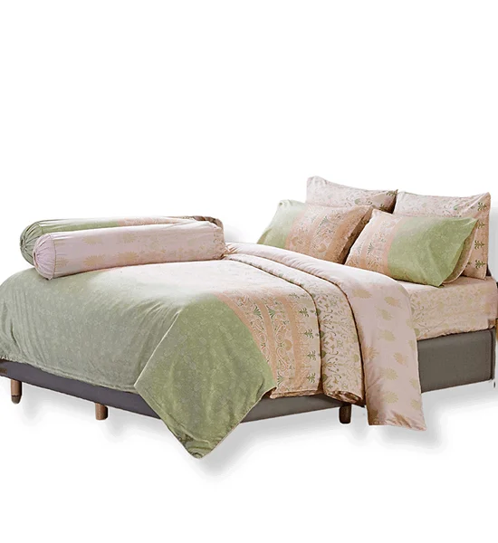 JESSICA BEDDING FITTED SHEET SET WITH COMFORTER 6 FT 6 PCS (King Size) TENCEL 500 THREAD COUNTS T855 Multicolor Оригинал