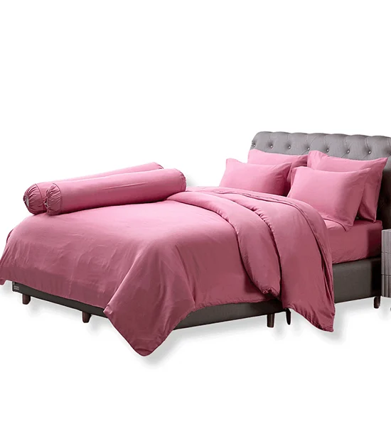 JESSICA BEDDING FITTED SHEET SET WITH COMFORTER 6 FT 6 PCS (King Size) TENCEL 500 THREAD COUNTS TP006 Pink Оригинал