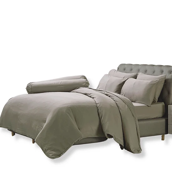 JESSICA BEDDING FITTED SHEET SET WITH COMFORTER 6 FT 6 PCS (King Size) TENCEL 500 THREAD COUNTS TP003 Beige Оригинал