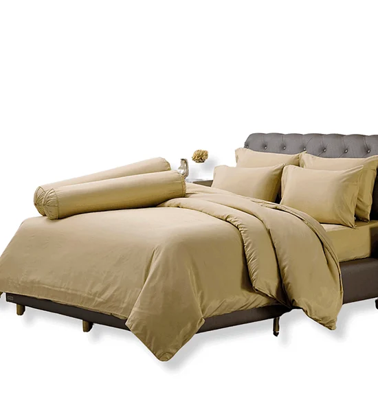 JESSICA BEDDING FITTED SHEET SET WITH COMFORTER 6 FT 6 PCS (King Size) TENCEL 500 THREAD COUNTS TP004 Smoky Mustard Оригинал