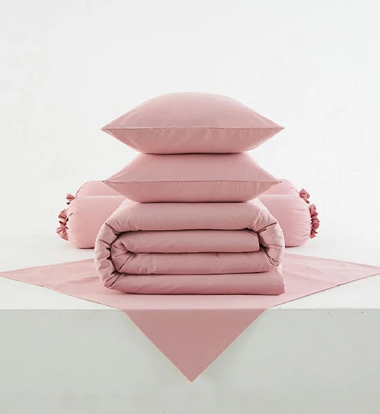 LOTUS Bedding Set & Comforter COZY Collection : ROSE TAN 5 FT.(6 pcs.) Оригинал