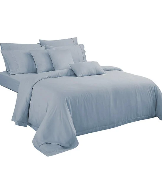 AKEMI Queen Fitted Sheet Set TENCEL™ Lyocell Accord Dobby | 1300 TC Color Mosiya Blossom Blue Оригинал