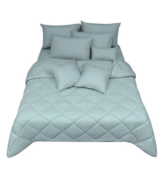 AI By AKEMI Queen Comforter Set Colourkissed Solid Emboss Color Swift Drift Blue Оригинал