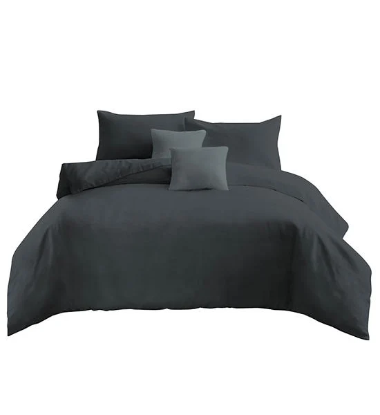 AI By AKEMI King Comforter Set Colourjoy Solid Color Ebony Grey Оригинал